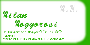 milan mogyorosi business card